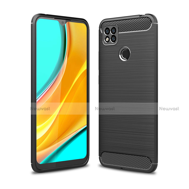 Silicone Candy Rubber TPU Line Soft Case Cover for Xiaomi Redmi 9C Black