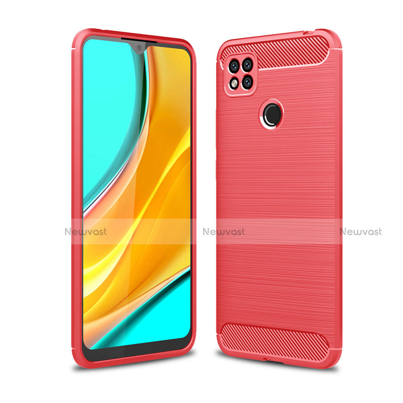 Silicone Candy Rubber TPU Line Soft Case Cover for Xiaomi Redmi 9C NFC Red