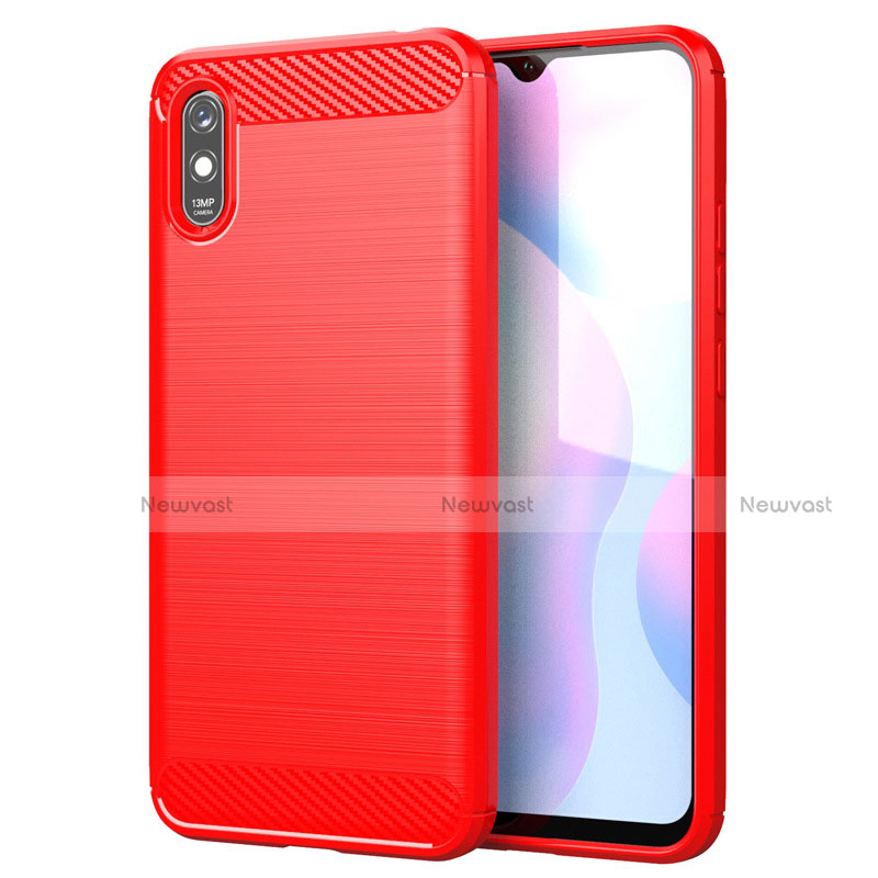 Silicone Candy Rubber TPU Line Soft Case Cover for Xiaomi Redmi 9i Red