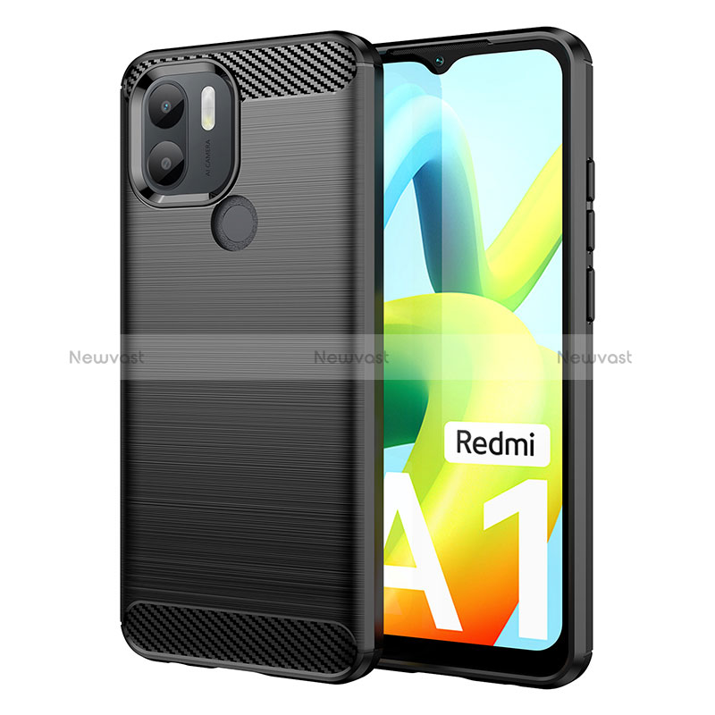 Silicone Candy Rubber TPU Line Soft Case Cover for Xiaomi Redmi A1 Plus Black