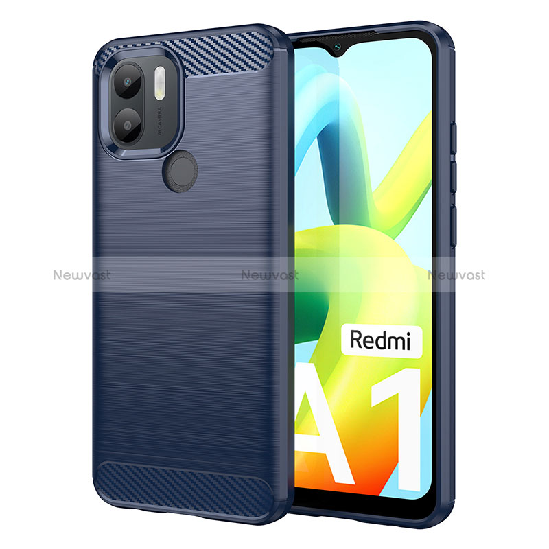 Silicone Candy Rubber TPU Line Soft Case Cover for Xiaomi Redmi A2 Blue