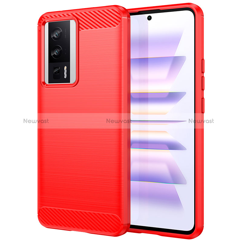 Silicone Candy Rubber TPU Line Soft Case Cover for Xiaomi Redmi K60 5G Red