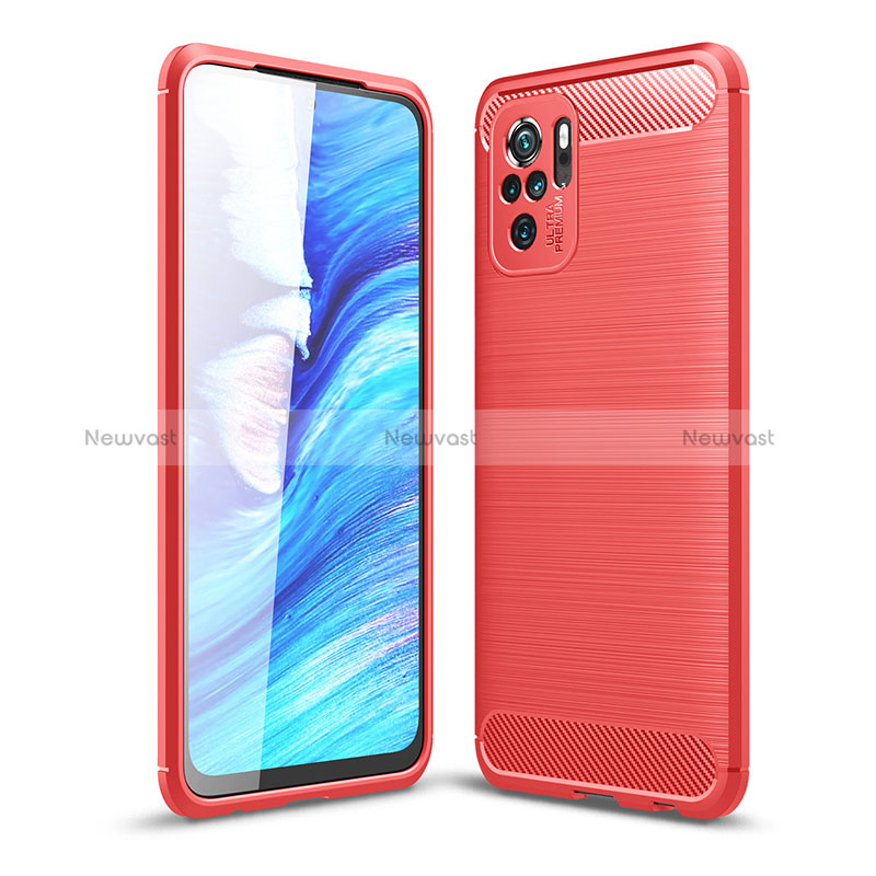 Silicone Candy Rubber TPU Line Soft Case Cover for Xiaomi Redmi Note 10 4G Red