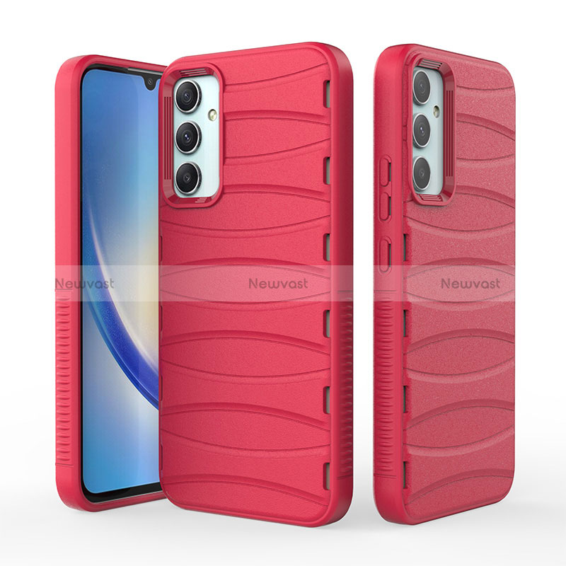 Silicone Candy Rubber TPU Line Soft Case Cover KC1 for Samsung Galaxy A34 5G Red