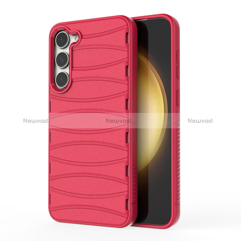 Silicone Candy Rubber TPU Line Soft Case Cover KC1 for Samsung Galaxy S23 5G Red