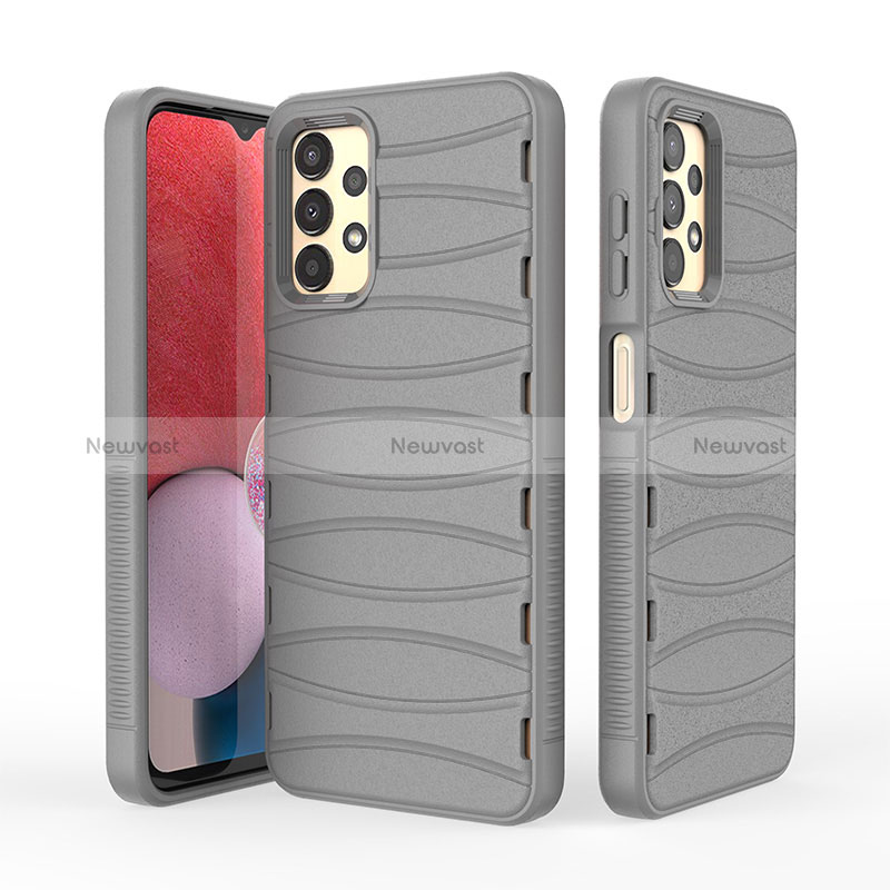 Silicone Candy Rubber TPU Line Soft Case Cover KC2 for Samsung Galaxy A13 4G Gray