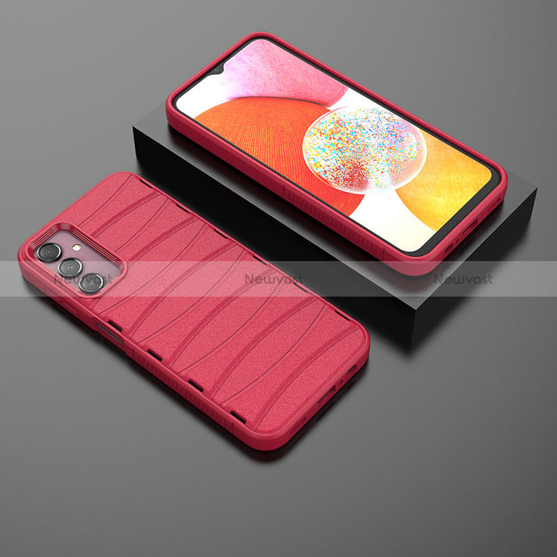 Silicone Candy Rubber TPU Line Soft Case Cover KC2 for Samsung Galaxy A14 4G Red