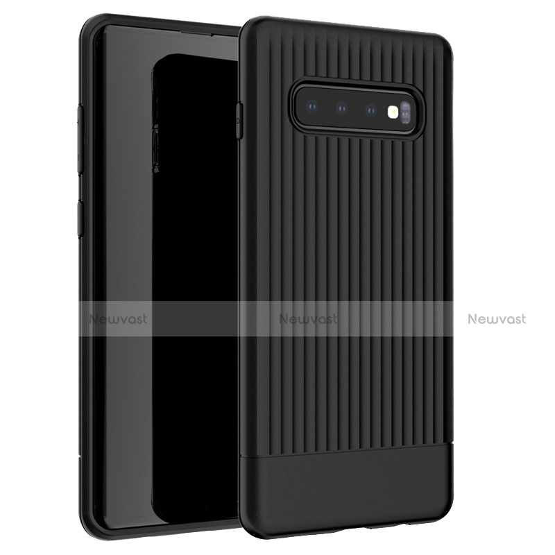 Silicone Candy Rubber TPU Line Soft Case Cover L01 for Samsung Galaxy S10 5G Black