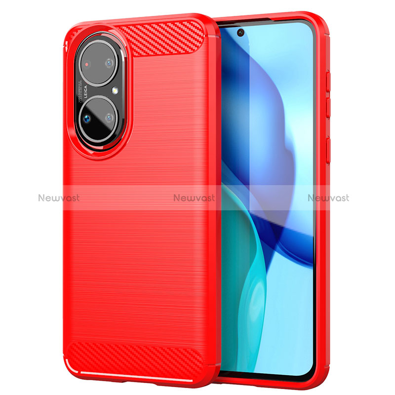 Silicone Candy Rubber TPU Line Soft Case Cover MF1 for Huawei P50 Red