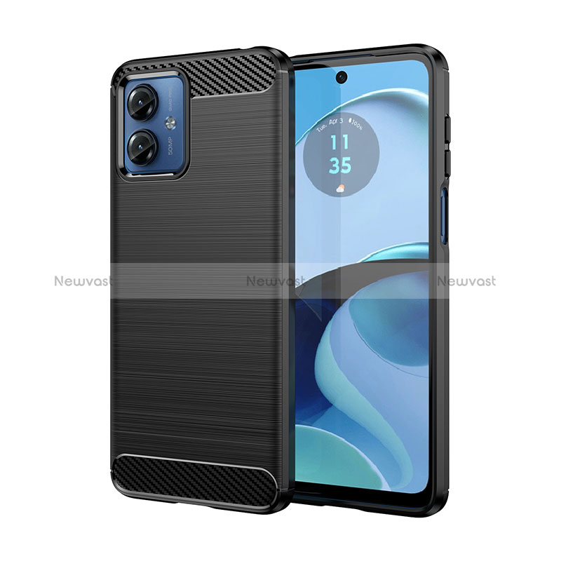 Silicone Candy Rubber TPU Line Soft Case Cover MF1 for Motorola Moto G14 Black