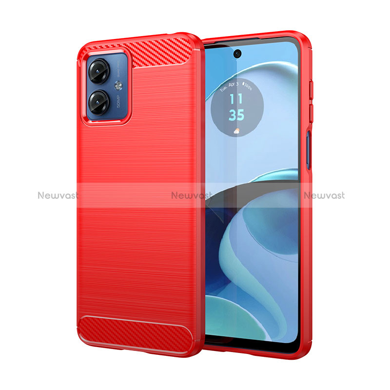 Silicone Candy Rubber TPU Line Soft Case Cover MF1 for Motorola Moto G14 Red