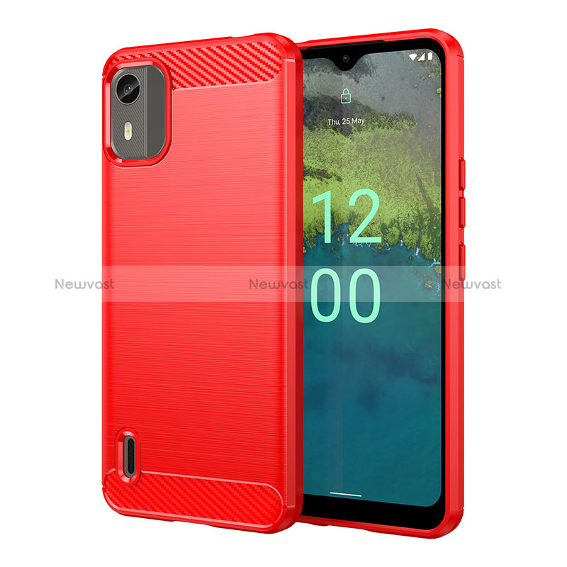 Silicone Candy Rubber TPU Line Soft Case Cover MF1 for Nokia C12 Plus Red