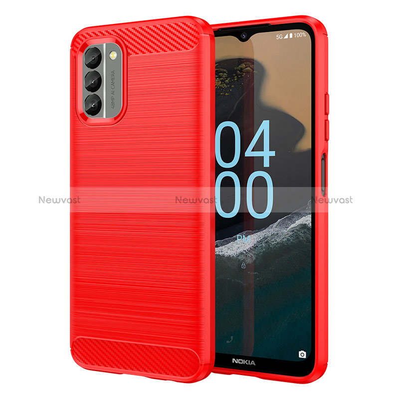 Silicone Candy Rubber TPU Line Soft Case Cover MF1 for Nokia G400 5G Red