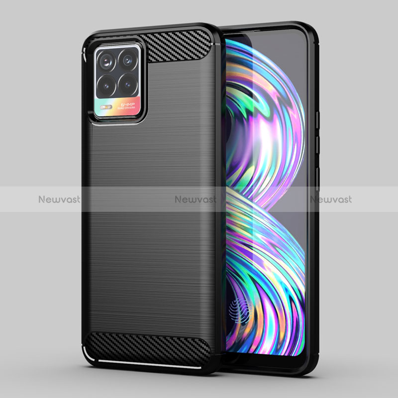 Silicone Candy Rubber TPU Line Soft Case Cover MF1 for Realme 8 Pro Black