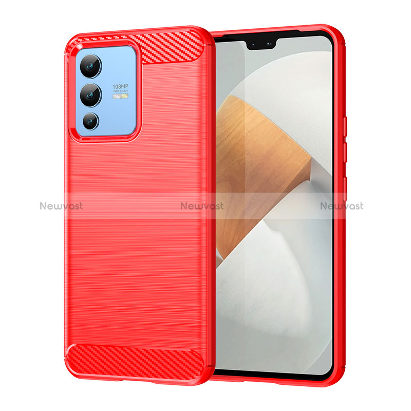 Silicone Candy Rubber TPU Line Soft Case Cover MF1 for Vivo V23 5G Red