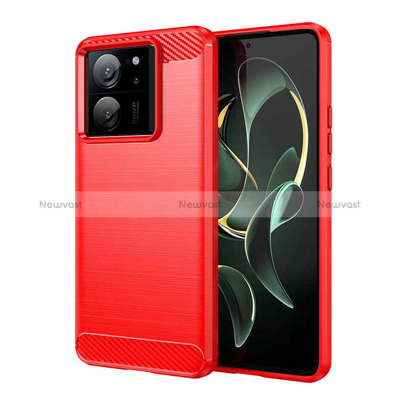 Silicone Candy Rubber TPU Line Soft Case Cover MF1 for Xiaomi Mi 13T Pro 5G Red