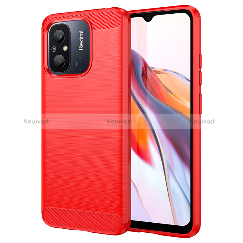 Silicone Candy Rubber TPU Line Soft Case Cover MF1 for Xiaomi Poco C55 Red