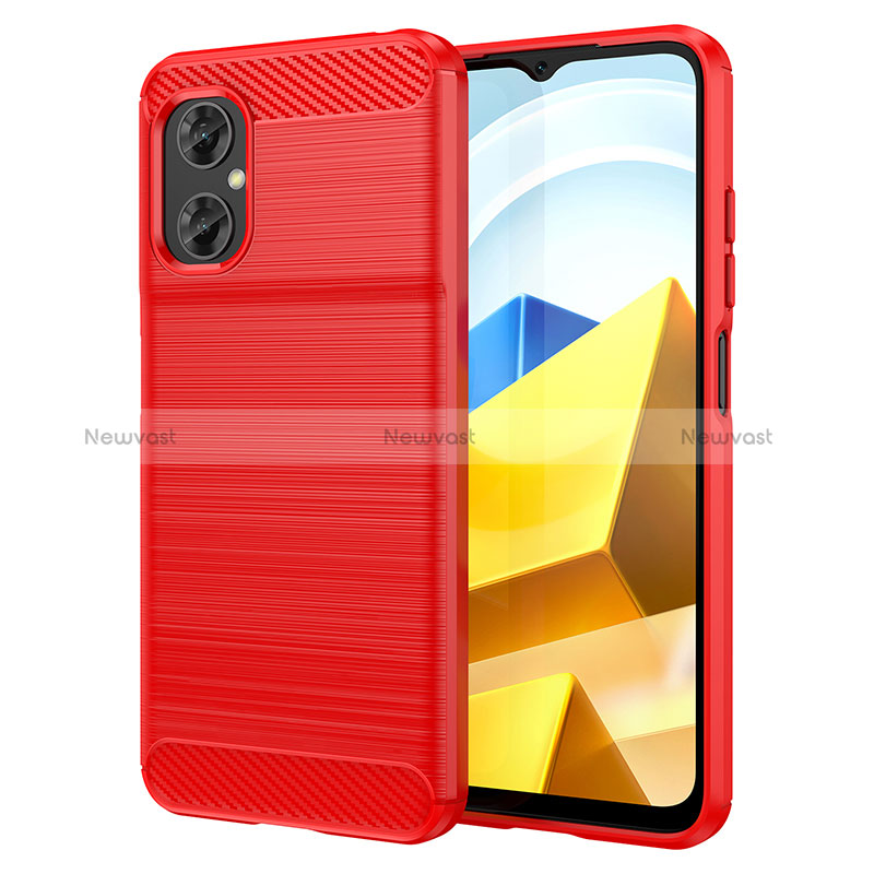 Silicone Candy Rubber TPU Line Soft Case Cover MF1 for Xiaomi Poco M5 4G Red