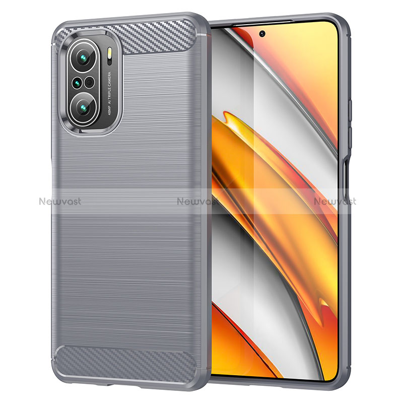 Silicone Candy Rubber TPU Line Soft Case Cover MF1 for Xiaomi Redmi K40 Pro+ Plus 5G Gray