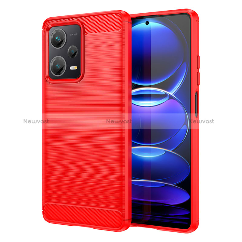 Silicone Candy Rubber TPU Line Soft Case Cover MF1 for Xiaomi Redmi Note 12 Pro+ Plus 5G Red