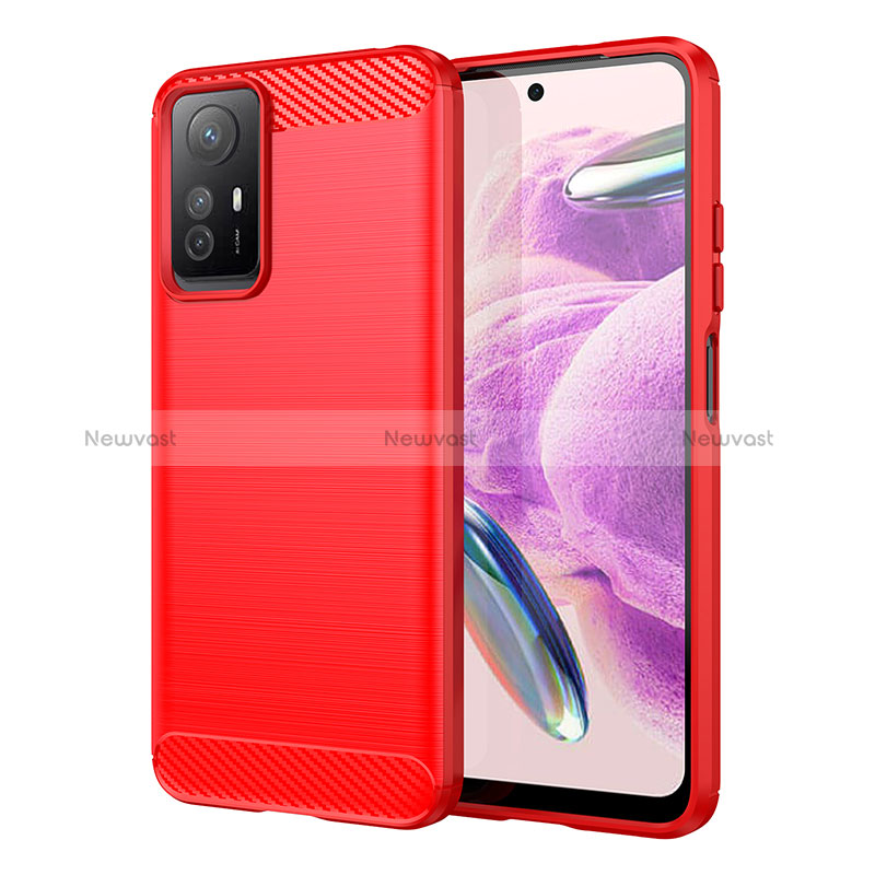 Silicone Candy Rubber TPU Line Soft Case Cover MF1 for Xiaomi Redmi Note 12S Red