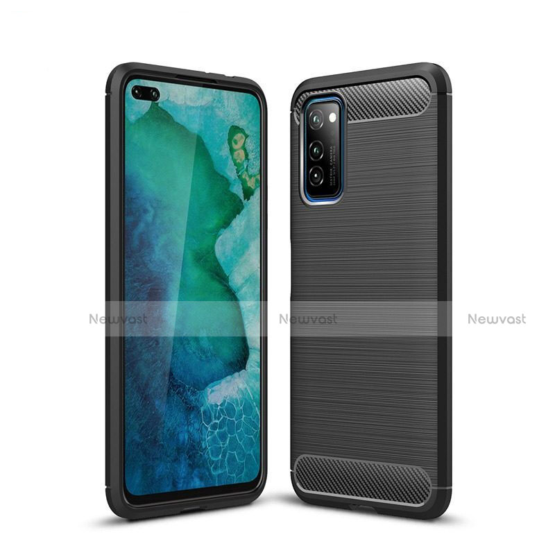 Silicone Candy Rubber TPU Line Soft Case Cover S01 for Huawei Honor V30 Pro 5G Black