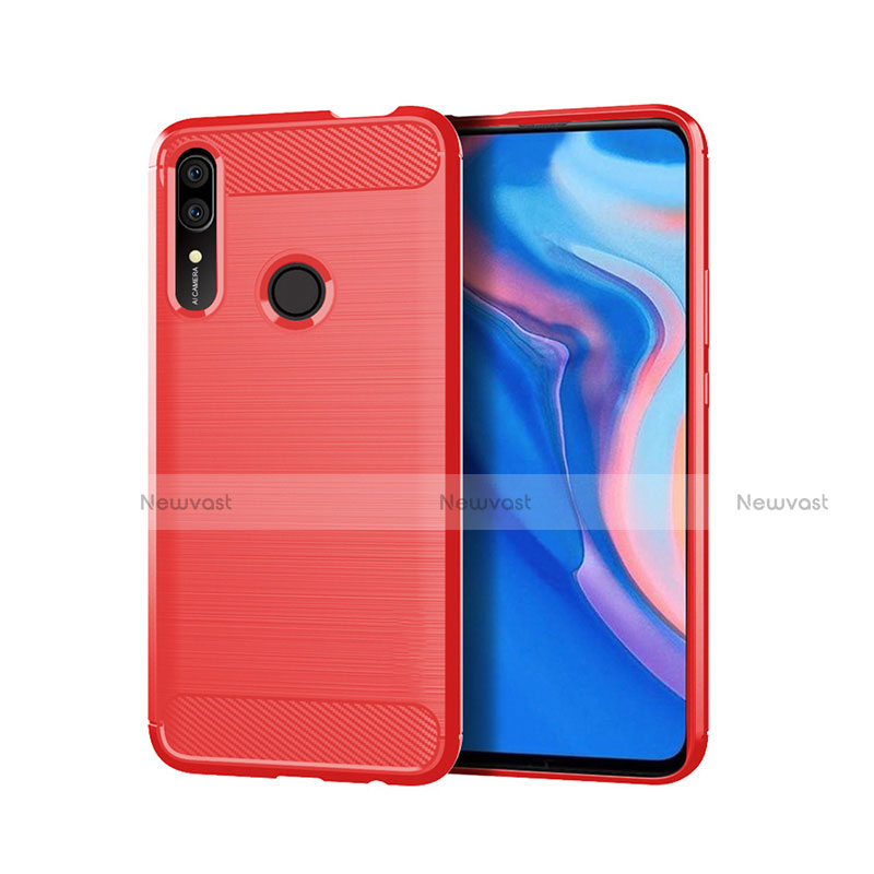 Silicone Candy Rubber TPU Line Soft Case Cover S01 for Huawei P Smart Z Red