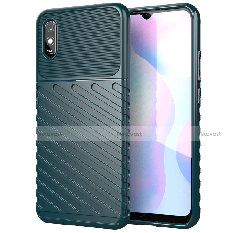 Silicone Candy Rubber TPU Line Soft Case Cover S01 for Xiaomi Redmi 9A Green