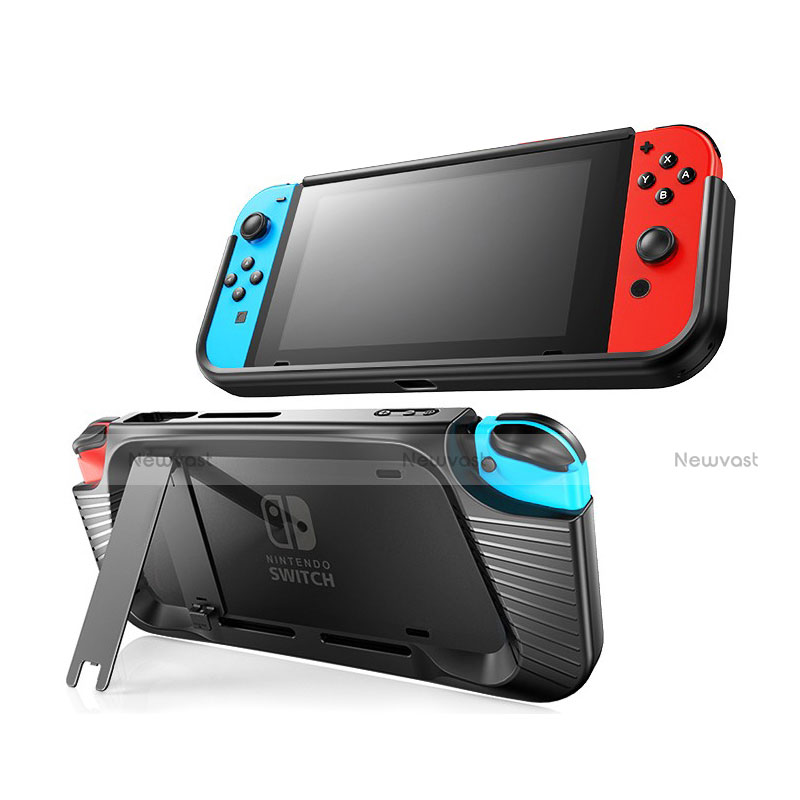 Silicone Candy Rubber TPU Line Soft Case Cover S02 for Nintendo Switch Black