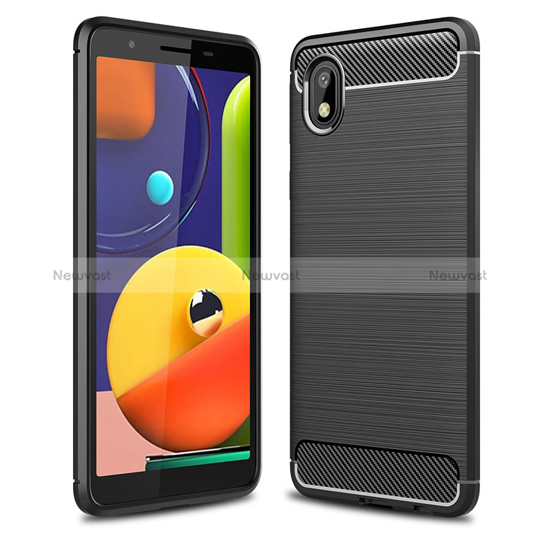 Silicone Candy Rubber TPU Line Soft Case Cover WL1 for Samsung Galaxy M01 Core Black