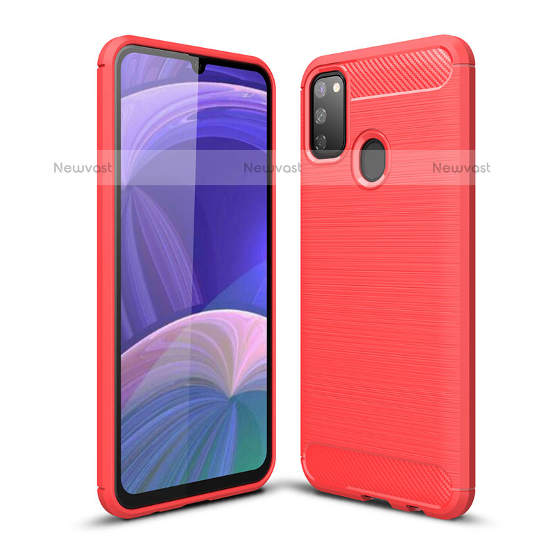 Silicone Candy Rubber TPU Line Soft Case Cover WL1 for Samsung Galaxy M21 Red