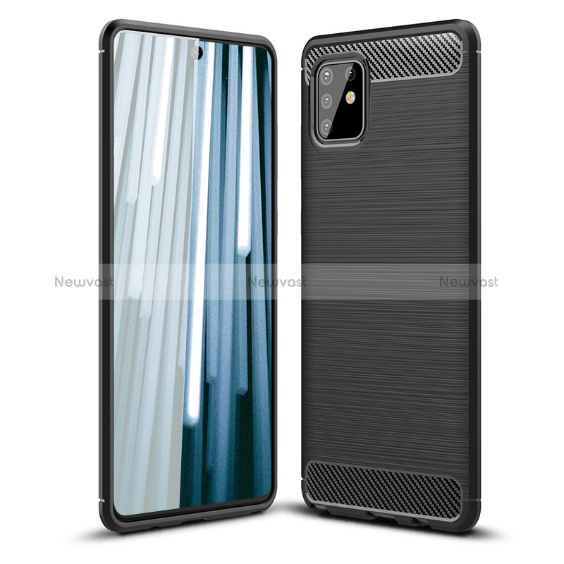 Silicone Candy Rubber TPU Line Soft Case Cover WL1 for Samsung Galaxy M60s Black