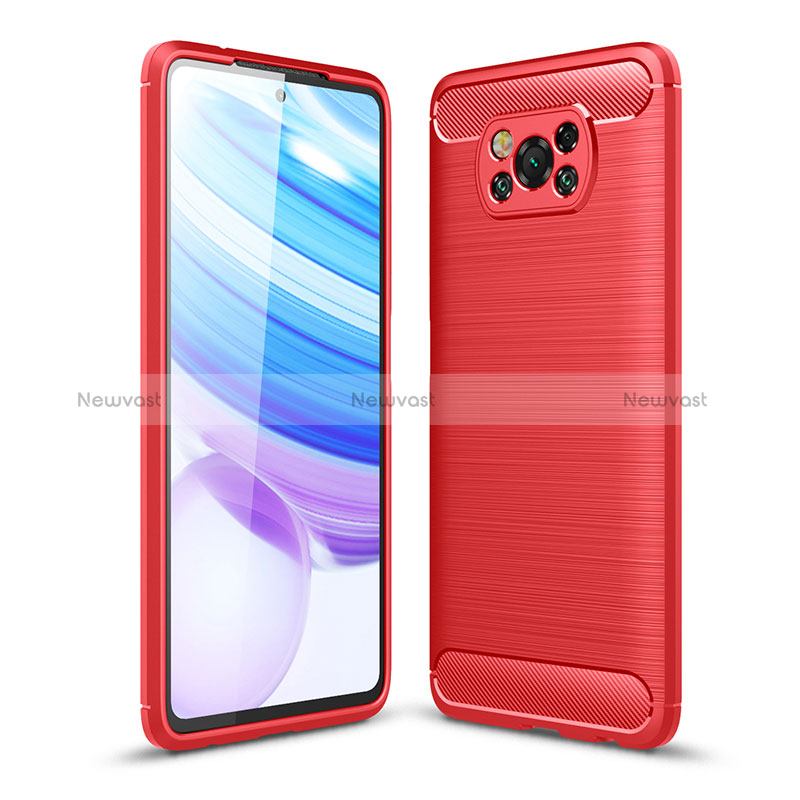 Silicone Candy Rubber TPU Line Soft Case Cover WL1 for Xiaomi Poco X3 Pro Red