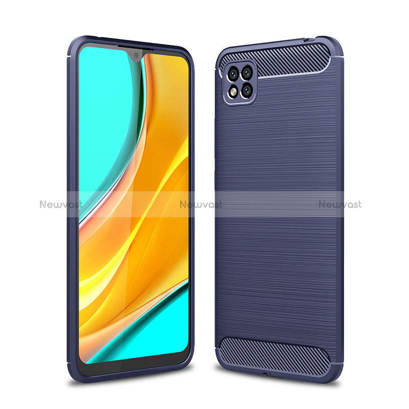 Silicone Candy Rubber TPU Line Soft Case Cover WL1 for Xiaomi Redmi 9 India Blue