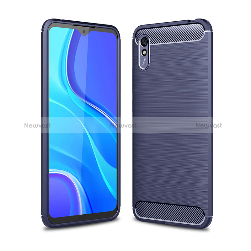 Silicone Candy Rubber TPU Line Soft Case Cover WL1 for Xiaomi Redmi 9i Blue