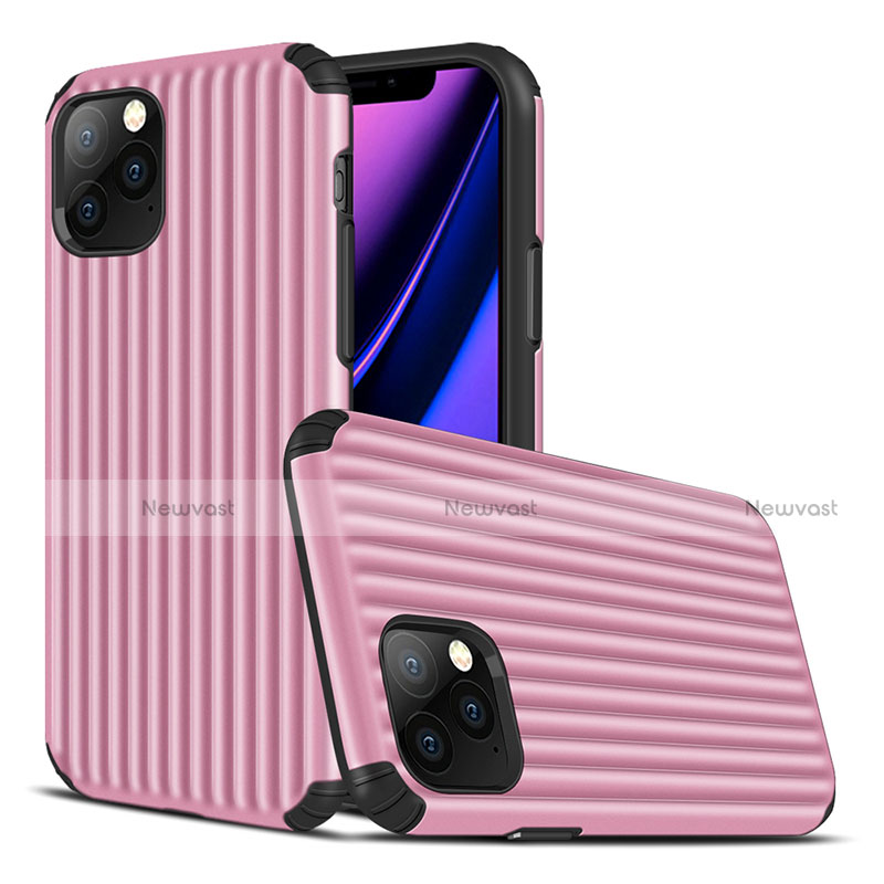 Silicone Candy Rubber TPU Line Soft Case Cover Z01 for Apple iPhone 11 Pro Pink