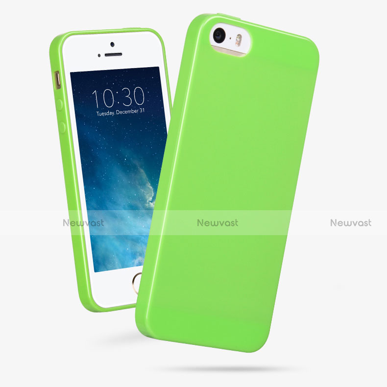 Silicone Candy Rubber TPU Soft Case for Apple iPhone 5S Green