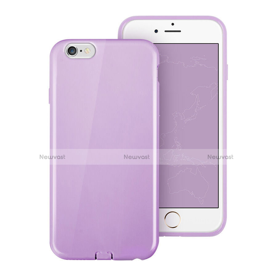 Silicone Candy Rubber TPU Soft Case for Apple iPhone 6 Plus Purple