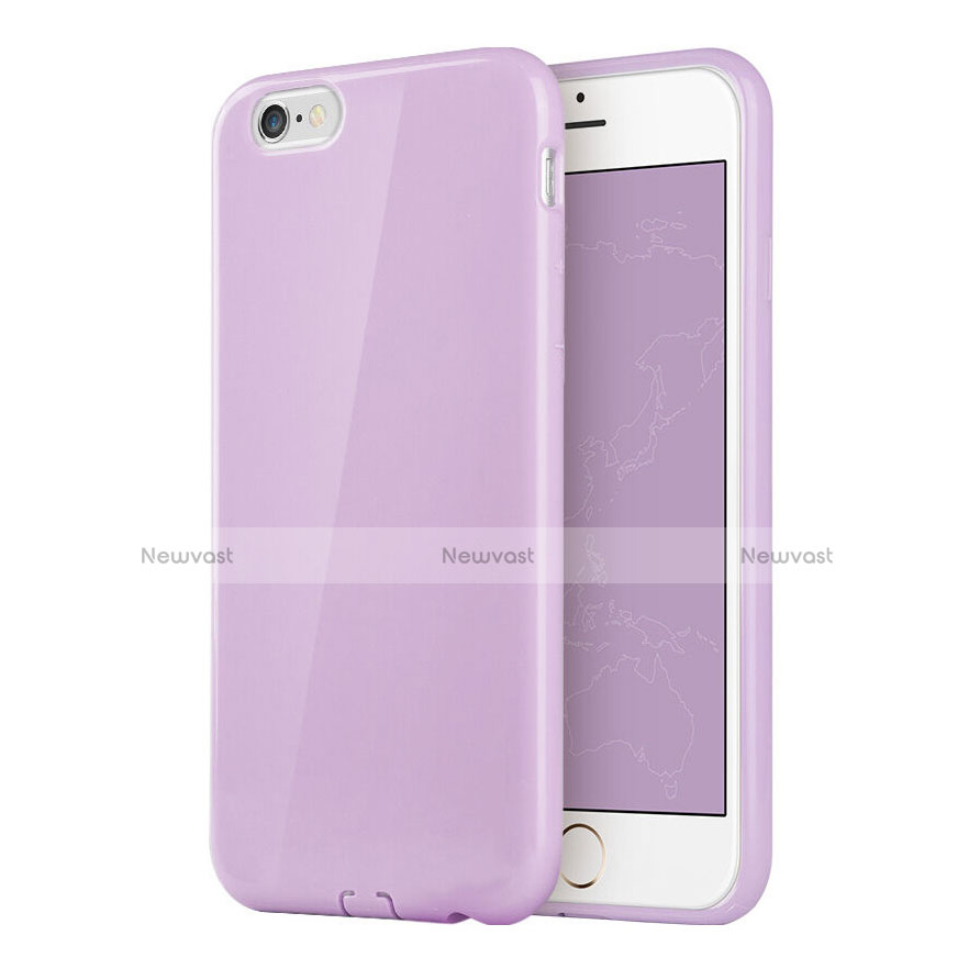 Silicone Candy Rubber TPU Soft Case for Apple iPhone 6 Plus Purple