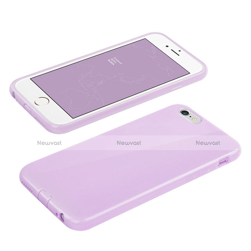 Silicone Candy Rubber TPU Soft Case for Apple iPhone 6 Plus Purple