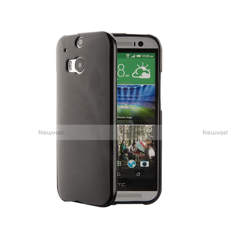 Silicone Candy Rubber TPU Soft Case for HTC One M8 Black