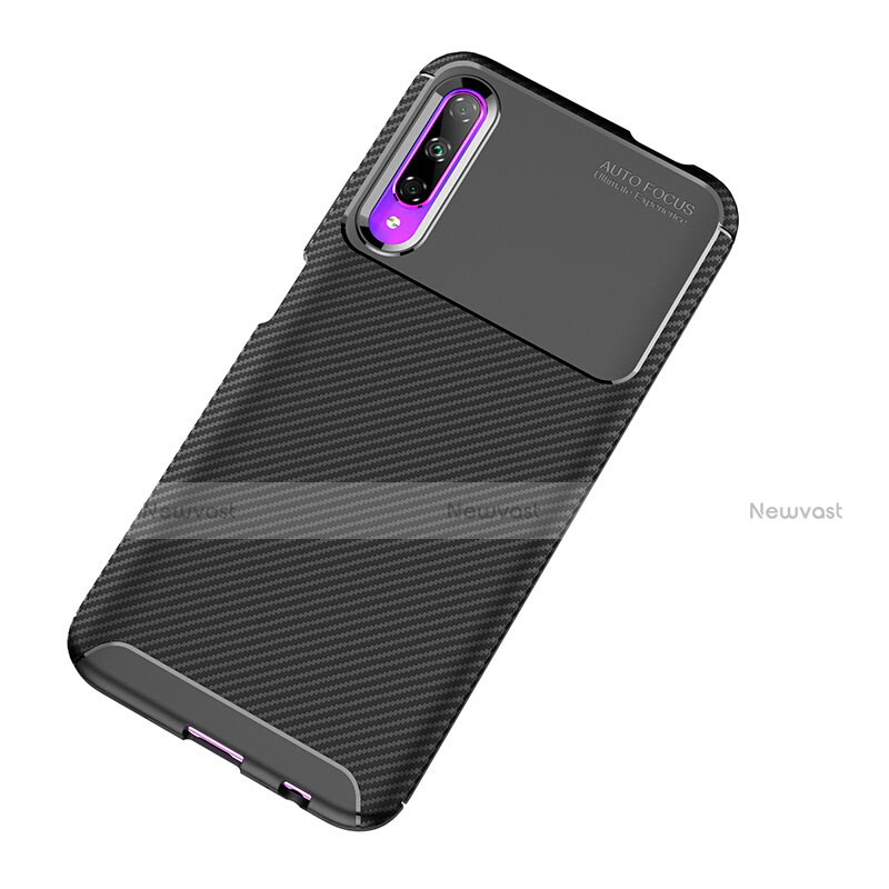 Silicone Candy Rubber TPU Twill Soft Case B02 for Huawei P Smart Pro (2019) Black