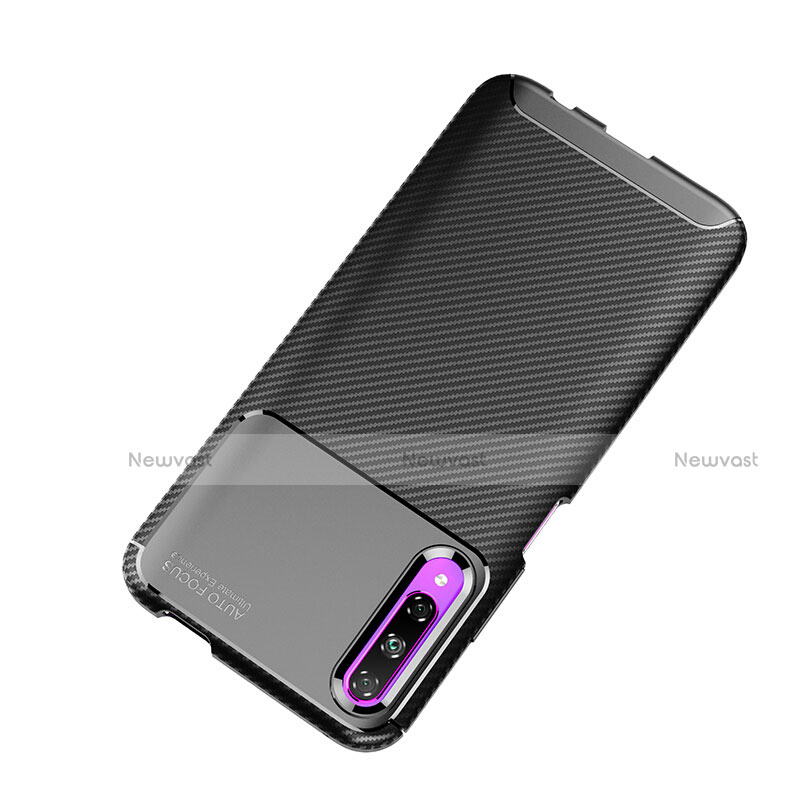 Silicone Candy Rubber TPU Twill Soft Case B02 for Huawei P Smart Pro (2019) Black