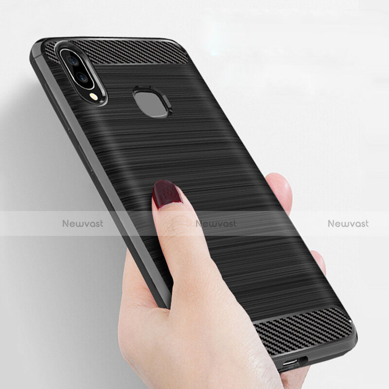 Silicone Candy Rubber TPU Twill Soft Case B02 for Samsung Galaxy A8 Star Black