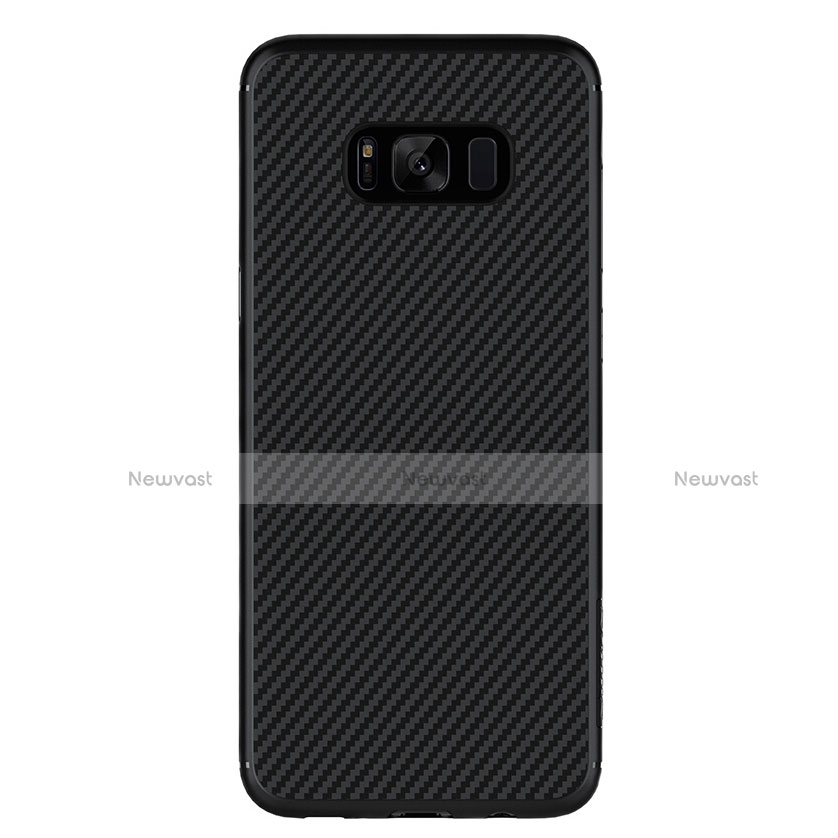 Silicone Candy Rubber TPU Twill Soft Case B02 for Samsung Galaxy S8 Black