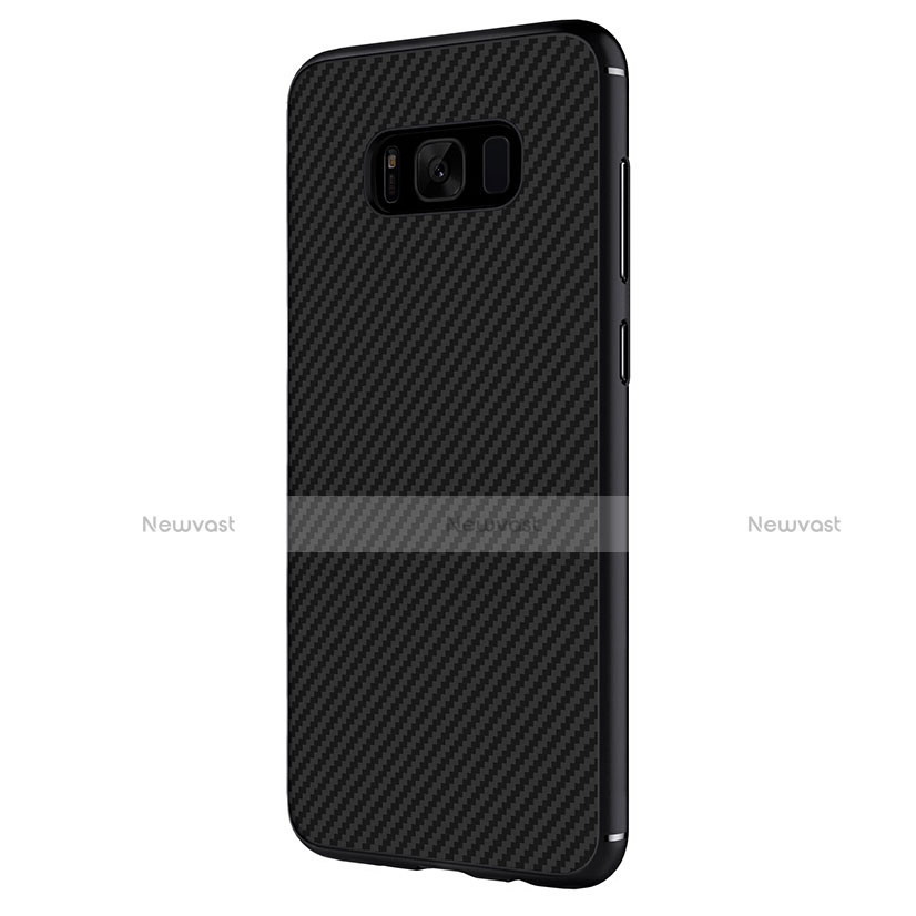 Silicone Candy Rubber TPU Twill Soft Case B02 for Samsung Galaxy S8 Black