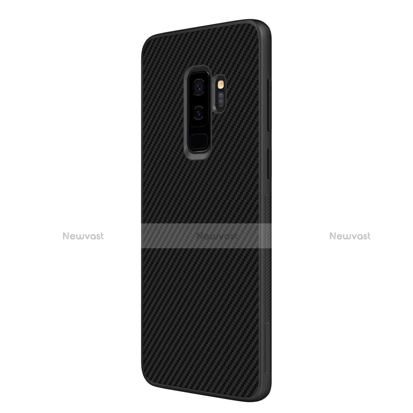 Silicone Candy Rubber TPU Twill Soft Case B02 for Samsung Galaxy S9 Plus Black