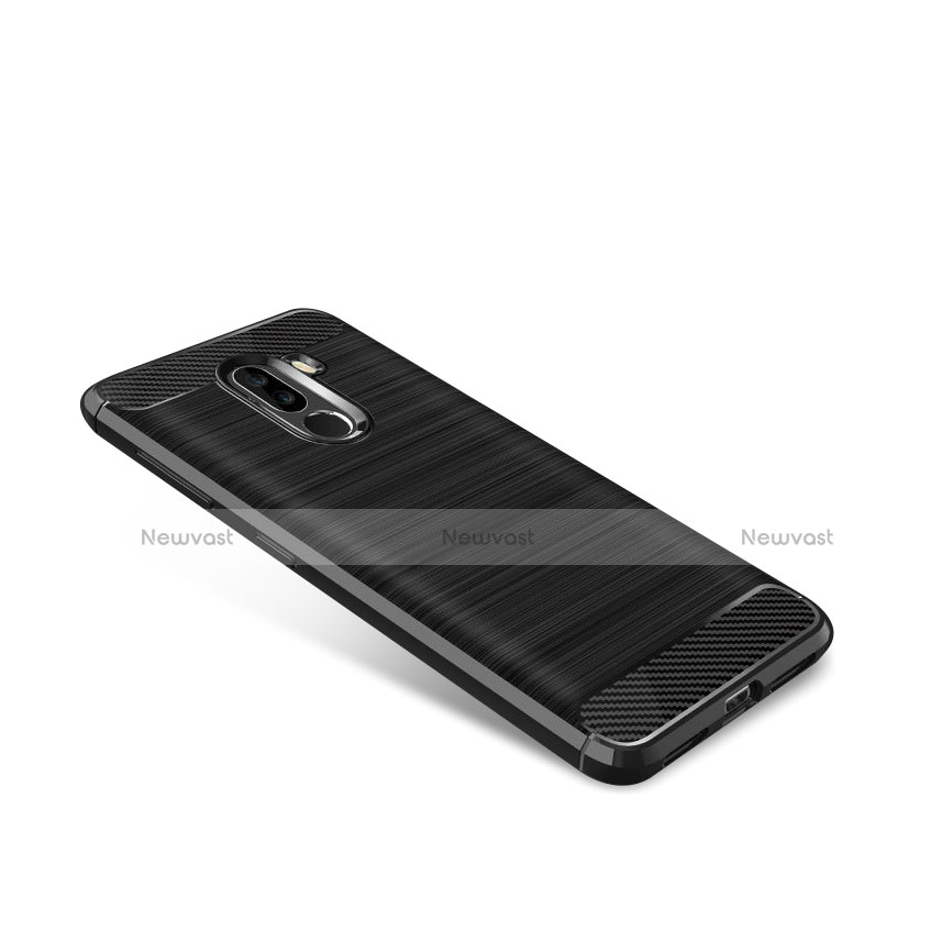 Silicone Candy Rubber TPU Twill Soft Case B02 for Xiaomi Pocophone F1 Black