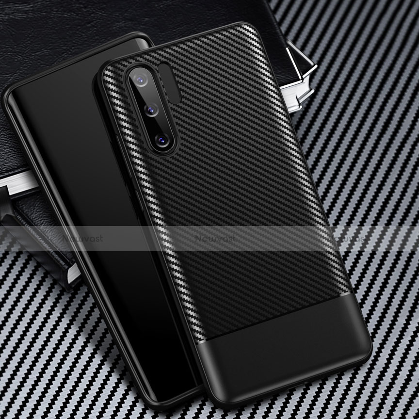 Silicone Candy Rubber TPU Twill Soft Case B03 for Huawei P30 Pro New Edition Black