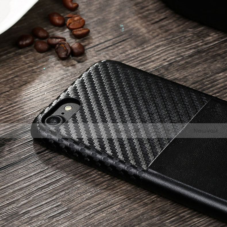 Silicone Candy Rubber TPU Twill Soft Case B05 for Apple iPhone 8 Black